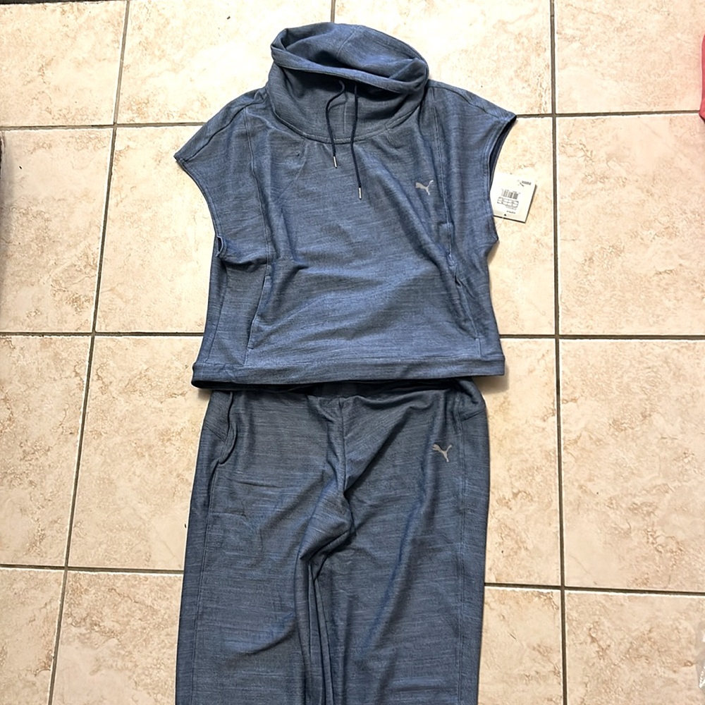 Puma yoga track leisure suit 2 pieces brand new with tags blue XS